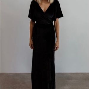 Baltic Born Black Wrap Velvet Maxi
